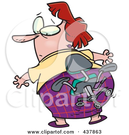 Royalty-Free (RF) Clip Art Illustration of a Cartoon Woman's Butt Stuck In A Chair by toonaday