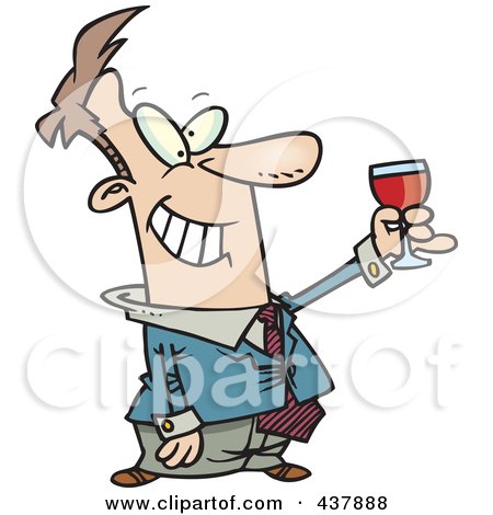 Royalty-Free (RF) Clip Art Illustration of a Cartoon Businessman Toasting by toonaday