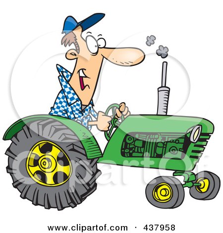Royalty-Free (RF) Clip Art Illustration of a Cartoon Tractor Driver by toonaday