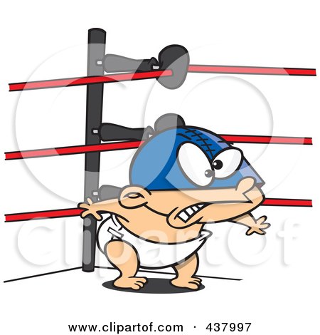 Royalty-Free (RF) Clip Art Illustration of a Baby Wrestler by toonaday