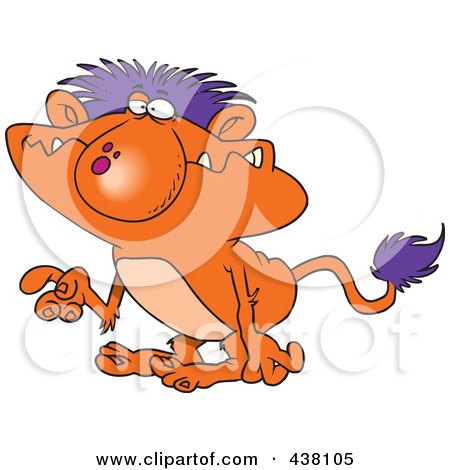 Royalty-Free (RF) Clip Art Illustration of a Cartoon Troll Gesturing With A Finger by toonaday