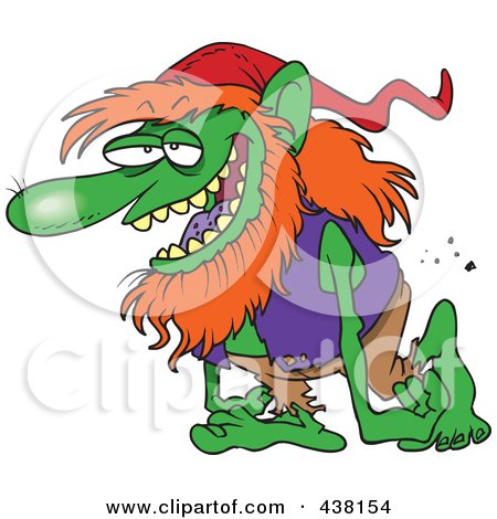 Royalty-Free (RF) Clip Art Illustration of a Cartoon Troll Walking by toonaday