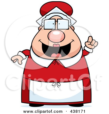 Royalty-Free (RF) Clipart Illustration of a Plump Mrs Claus With An Idea by Cory Thoman