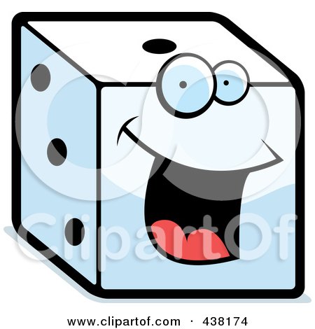 Royalty-Free (RF) Clipart Illustration of a Happy Dice by Cory Thoman