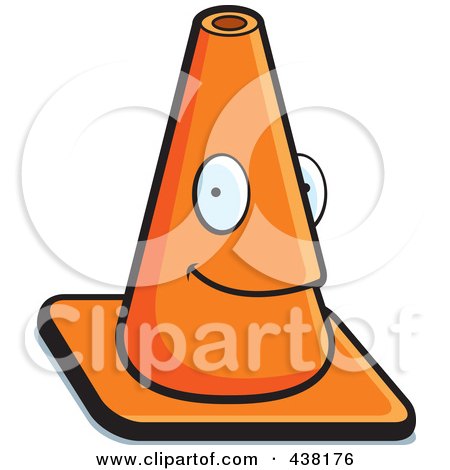 Royalty-Free (RF) Clipart Illustration of a Traffic Cone Character by Cory Thoman