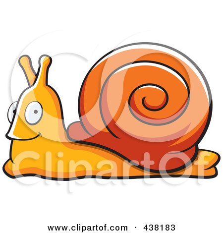 Royalty-Free (RF) Clipart Illustration of an Orange Snail by Cory Thoman