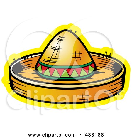 Royalty-Free (RF) Clipart Illustration of a Sombrero Hat by Cory Thoman