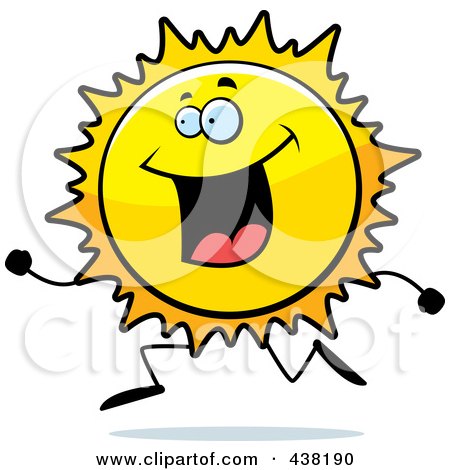 Royalty-Free (RF) Clipart Illustration of a Sun Character Running by Cory Thoman