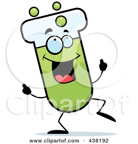 Royalty-Free (RF) Clipart Illustration of a Test Tube Character Dancing by Cory Thoman