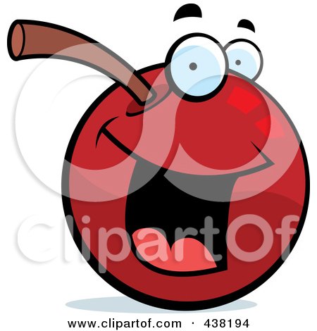 Royalty-Free (RF) Clipart Illustration of a Happy Cherry by Cory Thoman