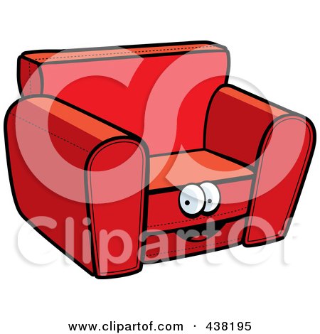 Royalty-Free (RF) Clipart Illustration of a Red Chair Character by Cory Thoman