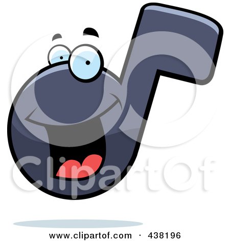 Royalty-Free (RF) Clipart Illustration of a Happy Music Note Character by Cory Thoman