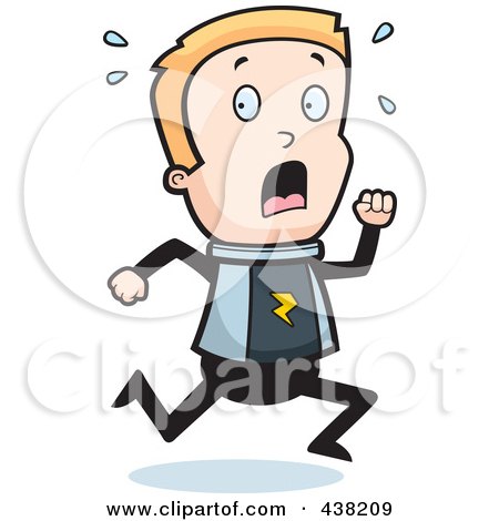 Royalty-Free (RF) Clipart Illustration of a Space Ranger Boy Running by Cory Thoman