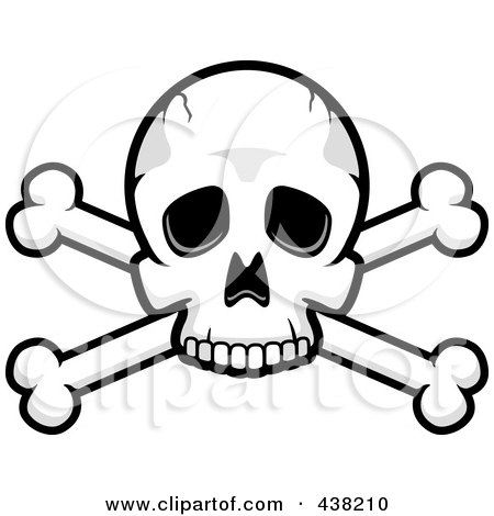 Royalty-Free (RF) Clipart Illustration of a Skull And Crossed Bones by Cory Thoman