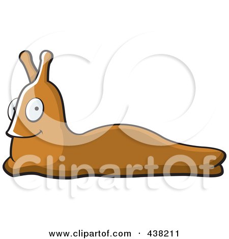 Royalty-Free (RF) Clipart Illustration of a Brown Slug by Cory Thoman