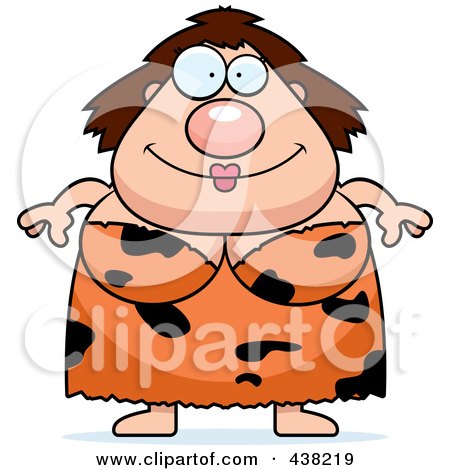 Royalty-Free (RF) Clipart Illustration of a Plump Cave Woman by Cory Thoman