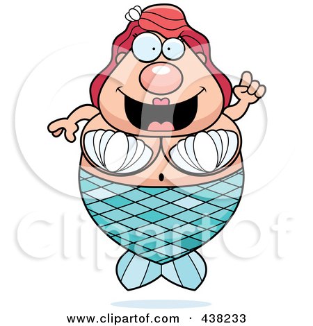 Royalty-Free (RF) Clipart Illustration of a Plump Mermaid With An Idea by Cory Thoman
