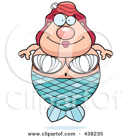 Royalty-Free (RF) Clipart Illustration of a Plump Mermaid by Cory Thoman