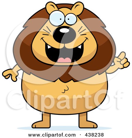 Royalty-Free (RF) Clipart Illustration of a Plump Lion With An Idea by Cory Thoman