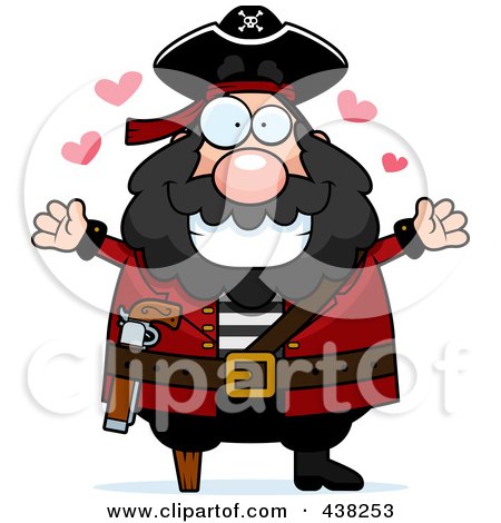 Royalty-Free (RF) Clipart Illustration of a Loving Pirate With Open Arms by Cory Thoman