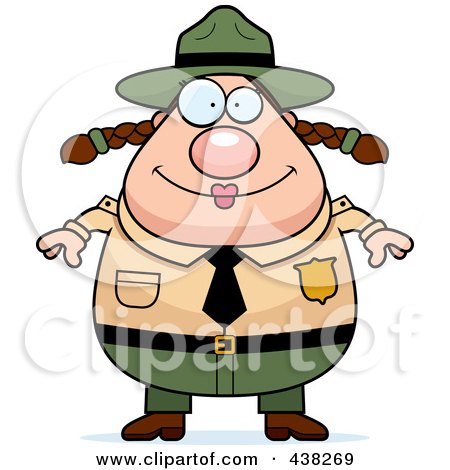 Royalty-Free (RF) Clipart Illustration of a Plump Female Forest Ranger by Cory Thoman