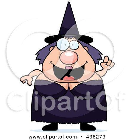 Royalty-Free (RF) Clipart Illustration of a Plump Witch With An Idea by Cory Thoman