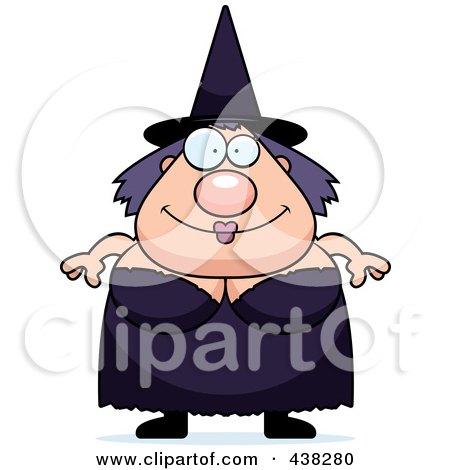 Royalty-Free (RF) Clipart Illustration of a Plump Witch by Cory Thoman
