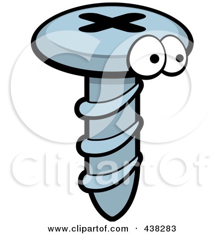 Royalty-Free (RF) Clipart Illustration of a Screw Character by Cory Thoman