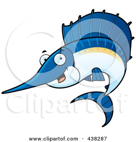Royalty-Free (RF) Clipart Illustration of a Happy Sailfish by Cory Thoman