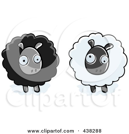 Royalty-Free (RF) Clipart Illustration of Black And White Sheep by Cory Thoman