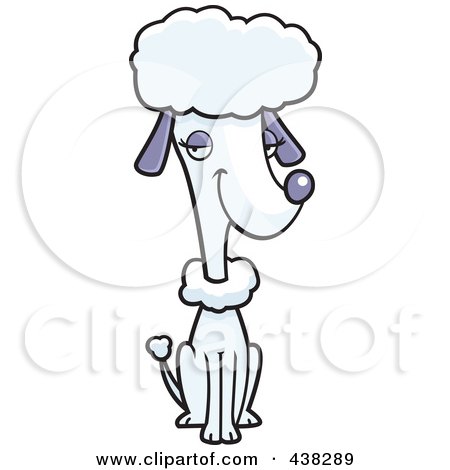 Royalty-Free (RF) Clipart Illustration of a Sitting White Poodle by Cory Thoman