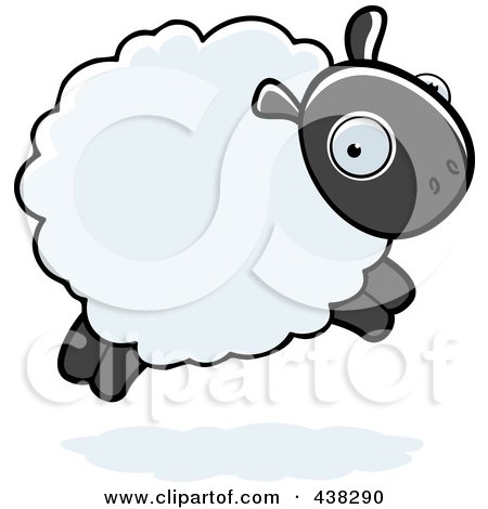 Royalty-Free (RF) Clipart Illustration of a Sheep Leaping by Cory Thoman