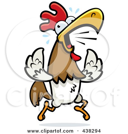 Royalty-Free (RF) Clipart Illustration of a Noisy Rooster Running by Cory Thoman