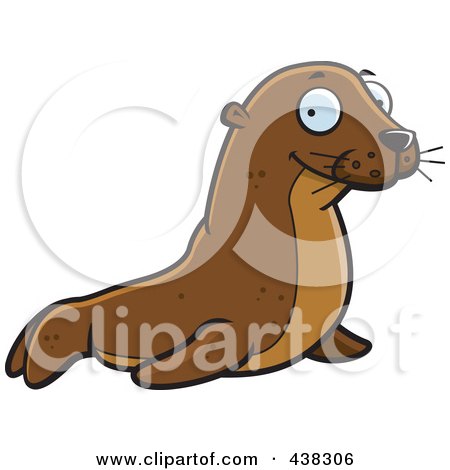 Royalty-Free (RF) Clipart Illustration of a Cute Seal by Cory Thoman