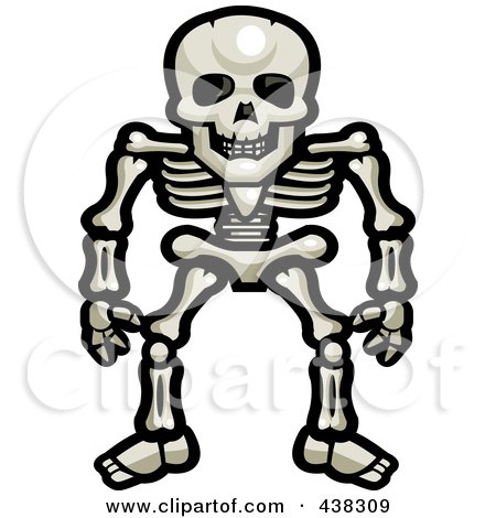 Royalty-Free (RF) Clipart Illustration of a Standing Skeleton by Cory Thoman