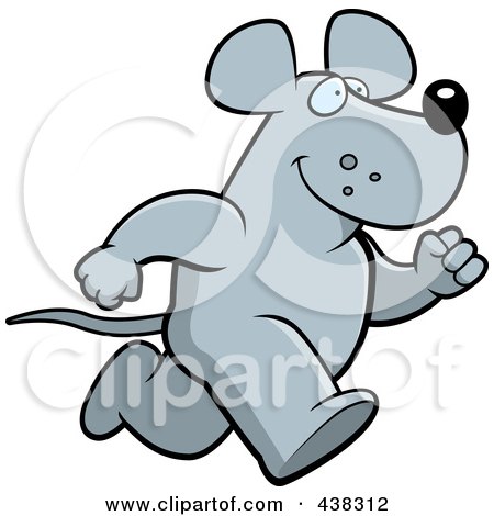 Royalty-Free (RF) Clipart Illustration of a Mouse Running Upright by Cory Thoman