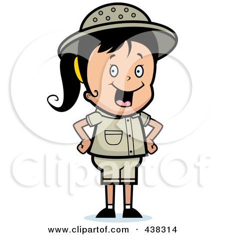 Royalty-Free (RF) Clipart Illustration of a Safari Girl With Her Hands On Her Hips by Cory Thoman