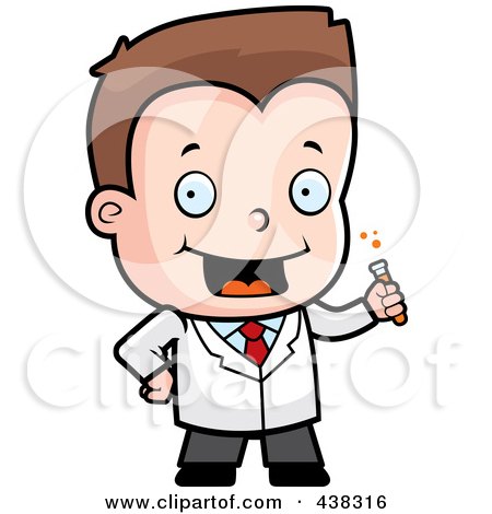 Royalty-Free (RF) Clipart Illustration of a Science Boy Holding A Test Tube by Cory Thoman