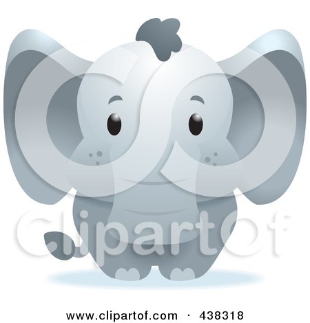 Royalty-Free (RF) Clipart Illustration of a Cute Baby Elephant by Cory Thoman