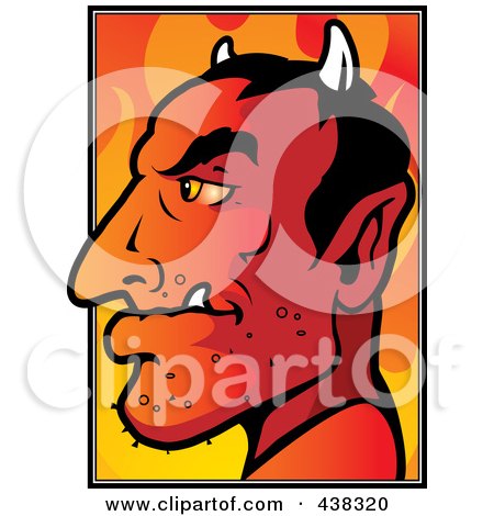 Royalty-Free (RF) Clipart Illustration of a Devil's Profile by Cory Thoman