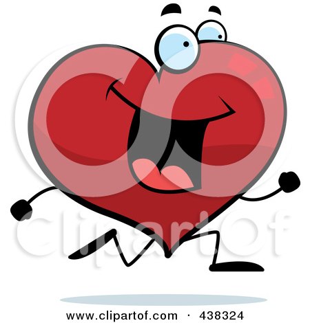 Royalty-Free (RF) Clipart Illustration of a Happy Running Heart by Cory Thoman