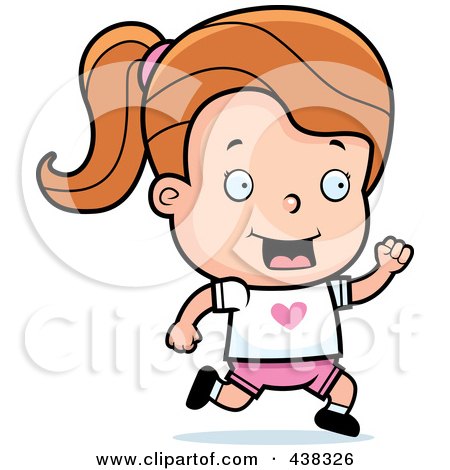 Royalty-Free (RF) Clipart Illustration of a Toddler Girl Running by Cory Thoman