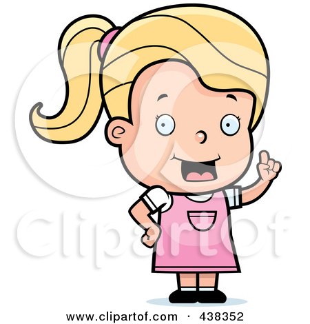 Royalty-Free (RF) Clipart Illustration of a Blond Toddler Girl With An Idea by Cory Thoman