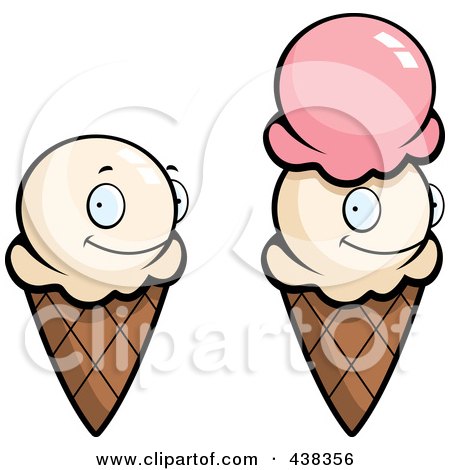 Royalty-Free (RF) Clipart Illustration of a Digital Collage Of Waffle Ice Cream Cones by Cory Thoman