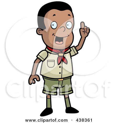 Royalty-Free (RF) Clipart Illustration of a Creative Black Boy Scout In Uniform by Cory Thoman