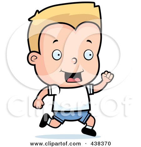 Royalty-Free (RF) Clipart Illustration of a Blond Boy Running by Cory Thoman