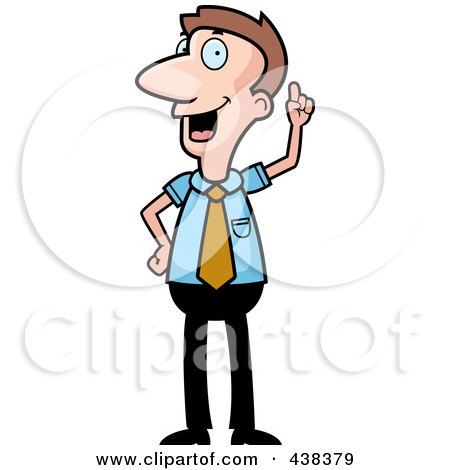 Royalty-Free (RF) Clipart Illustration of a Creative Businessman With An Idea by Cory Thoman