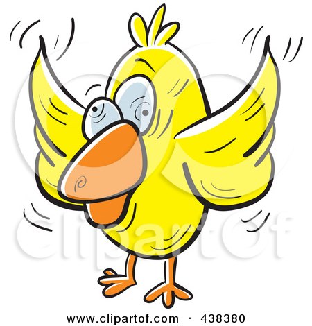Royalty-Free (RF) Clipart Illustration of a Crazy Yellow Bird by Cory Thoman