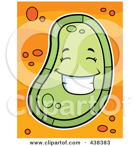 Royalty-Free (RF) Clipart Illustration of a Green Germ Smiling by Cory Thoman