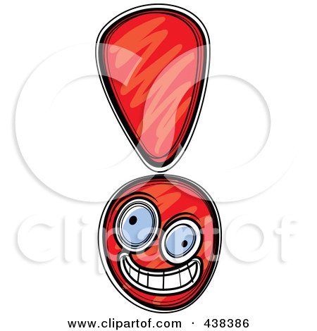 Royalty-Free (RF) Clipart Illustration of a Goofy Red Exclamation Point Character by Cory Thoman